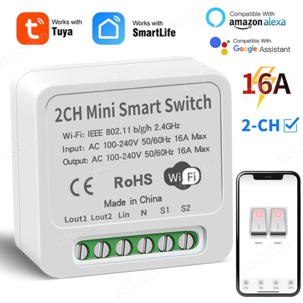 Smart Light Switch Wifi - 16A Tuya WiFi وحدة تبديل ذكية