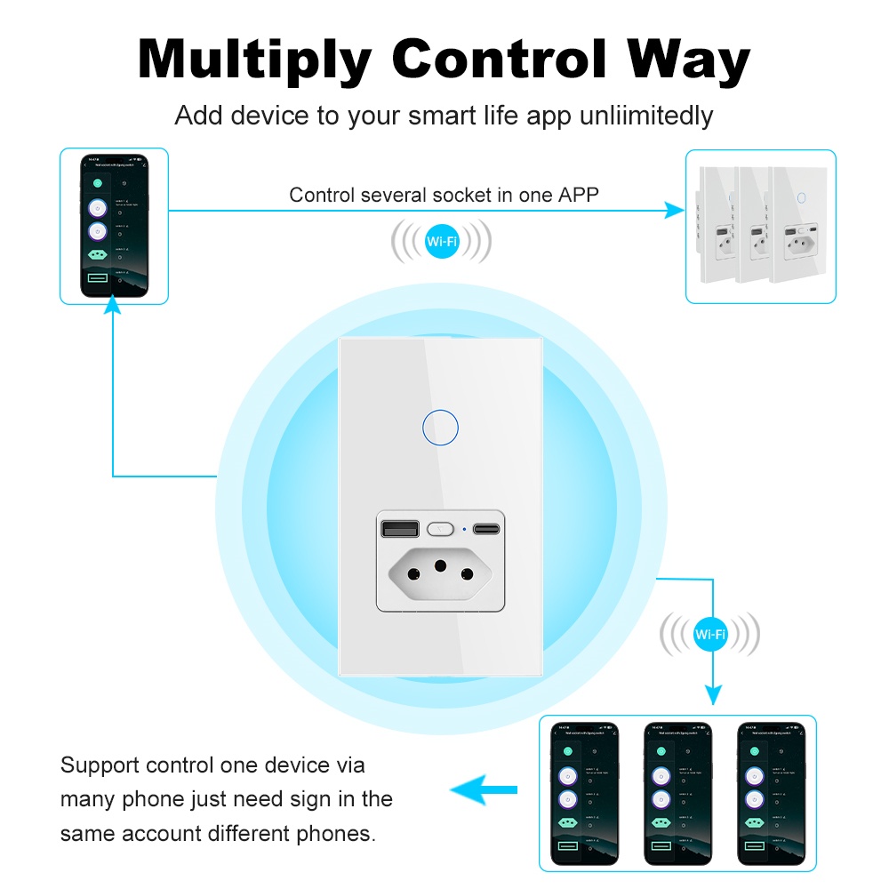 مقبس كهربائي برازيلي ذكي من ما - مراجعة Smart Light Switch Wifi وسعره