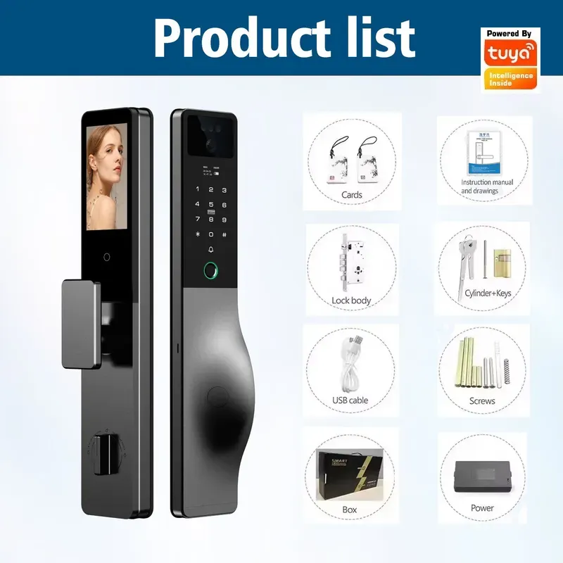 قفل ذكي مع نظام اتصال داخلي وك - مراجعة Smart Door Lock Wifi وسعره