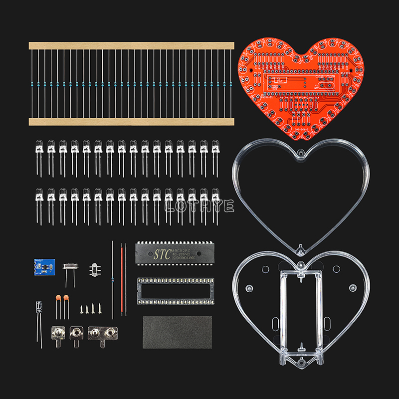 متعدد الألوان LED شكل قلب تدفق - مراجعة Microcontroller Kit وسعره